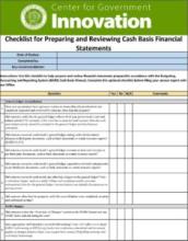 first page of checklist for preparing and reviewing cash basis financial statements