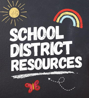 School District Resources written on chalkboard