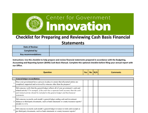 Cover from 2023 Checklist for Prep and Review Cash Basis checklist