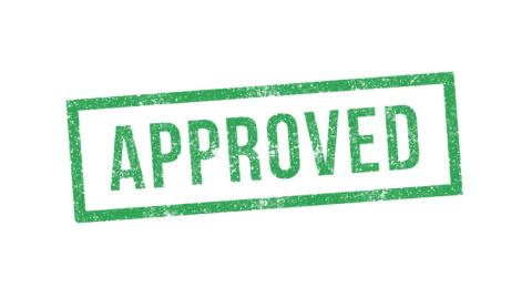Green stamp of the word "approved"