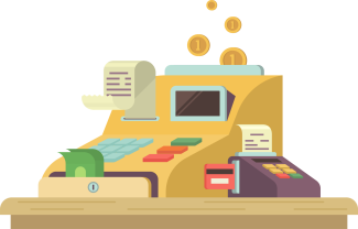 Graphic of a cash register