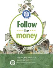 Front cover of "Follow the Money" resource shows cash and SAO's logo